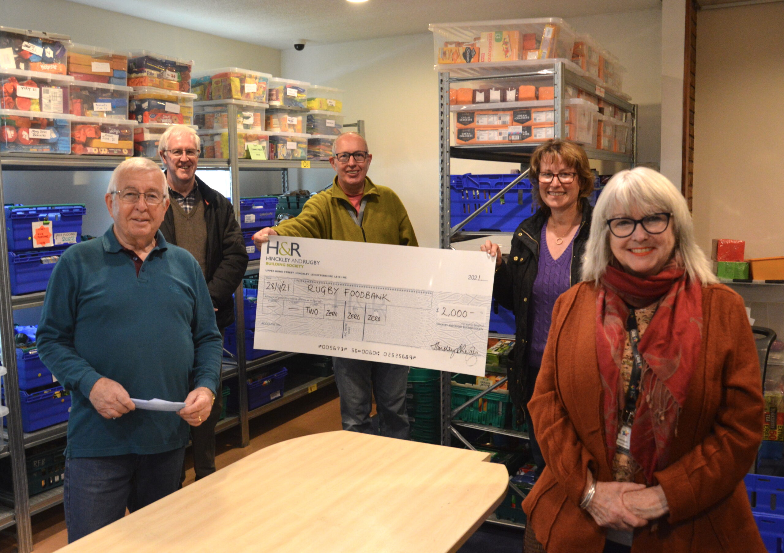 Hinckley & Rugby Building Society donates £4,000 to local foodbanks as a result of AGM votes