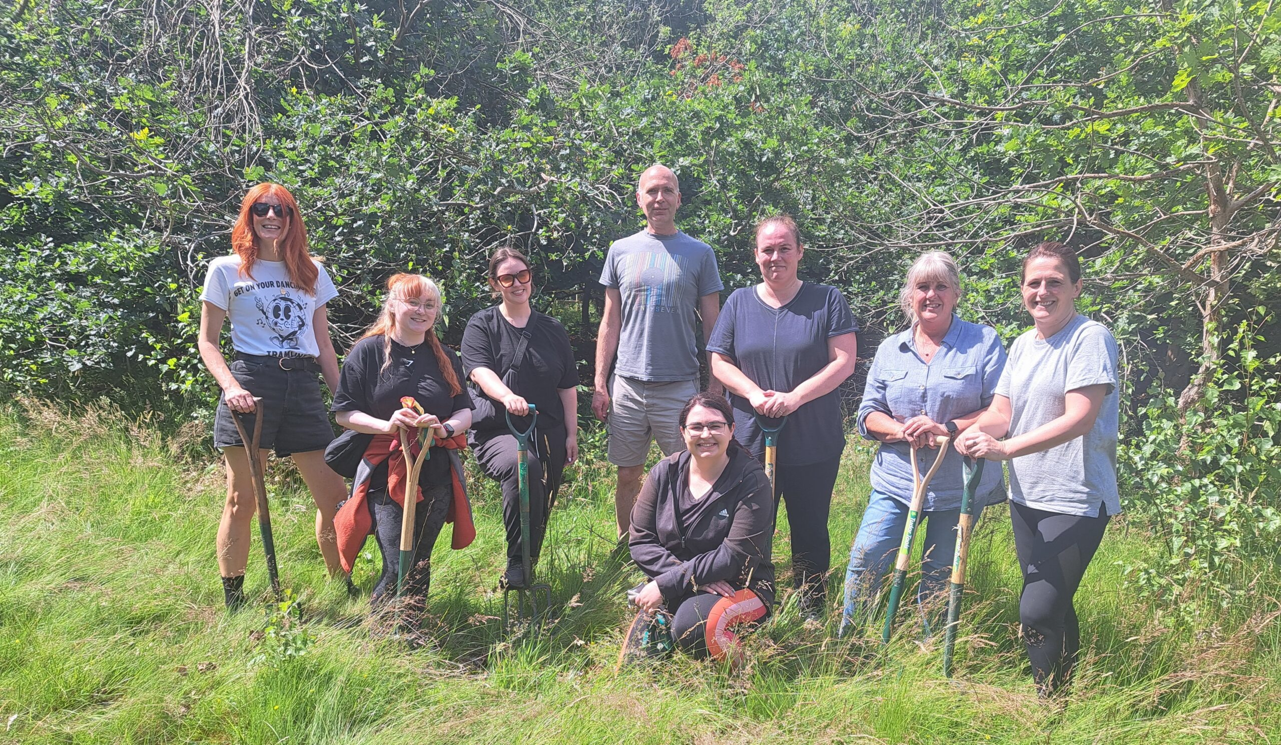 Team volunteering at Burbage Common - supporting the Council's Green Team in woodland maintenance